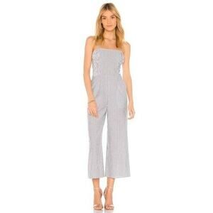 New Anthropologie Fifth Label Anagram Stripe Seersucker Jumpsuit Size Small
